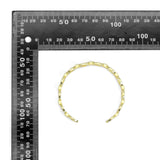 Gold CZ Oval Link Adjustable Bracelet, Sku#LD537