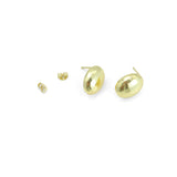 Gold Oval Dome Stud Earrings, Sku#LK1137