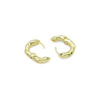 Gold Hammered Hoop Earrings, Sku#Y1033