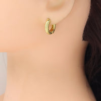 Hammered Gold hoop Earrings, Sku#Y1034