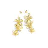 Gold Silver String Flowers Earrings, Sku#L719