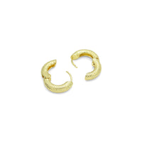 Hammered Gold hoop Earrings, Sku#Y1034