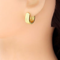 Gold Hammered Hoop Earrings, Sku#LK1026