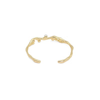 Gold Silver White Pearl Bracelet Cuff, Sku#ZX202