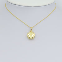 White Pearl Gold Shell Shape charm, Sku#LK1022