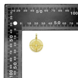 Gold North Star Compass Coin Charm Pendant, Sku#LK1023