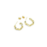 Hammered Gold Wiggle wave line  Earrings, Sku#A265