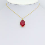 Red Oval Charm Pendant, Sku#LK1122