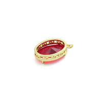 Red Oval Charm Pendant, Sku#LK1122