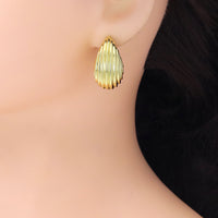 Silver Gold Shell Drop Earrings, Sku#A266