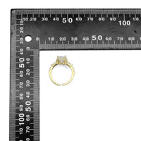 Big Oval Clear CZ Gold Adjustable Ring, Sku#LX492