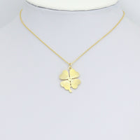 Gold Clover Shape Charm Pendant, Sku#LK1123