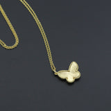 Gold Butterfly Pendant Link Chain Necklace Stud Earrings, Sku#FH208