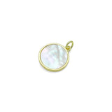 Gold Mother of Pearl Sun Coin Charm Pendant, Sku#LK1025