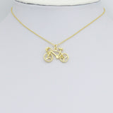 Gold Bike Charm Pendant, Sku#LK1125