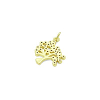 Clear CZ Gold life Tree Charm Pendant, Sku#LK1140