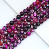 14mm Red Pink Agate Round Smooth Beads, Sku#U1844