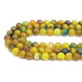 14mm Yellow Green Agate Round Smooth Beads, Sku#U1845