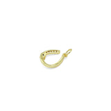 Clear CZ Gold U Shape With Blue CZ Charm Pendant, Sku#Y1030