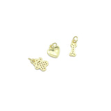 Clear CZ Gold Paw Horn Heart Bone Charm Pendant,Sku#LD750