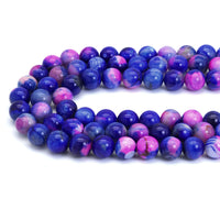 14mm Pink Blue Agate Round Smooth Beads, Sku#U1848