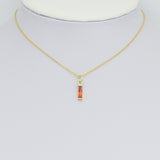 Crystal Gold Rectangle Bar Shape Charm Pendant, Sku#LX704