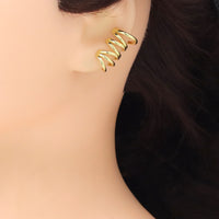 Gold Silver Swirl Wrap Earring cuff, Sku#LX705
