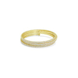 Gold Silver CZ six lines wrap Adjustable Bracelet, Sku#A274