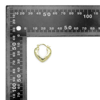 Gold Silver Star on Heart Hoop Earrings, Sku#LX706