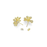 Gold silver Dandelion ball Flower Stud Earrings, Sku#LX707