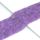 3x4mm Genuine Amethyst Rondelle Faceted Beads, Sku#U2191