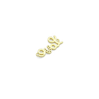 Clear CZ Gold Love Connector Charm Pendant, Sku#Y1043