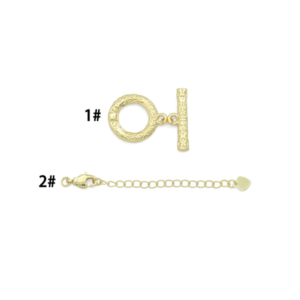 Gold Hammered Toggle Clasp, Lobster Clasp, Sku#Y1045