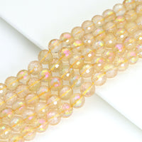 Mystic Citrine Round Faceted Beads, Sku#U2213