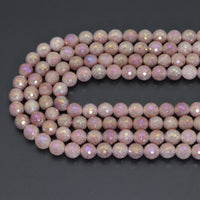 Mystic Strawberry Quartz Round Faceted Beads, Sku#U2214