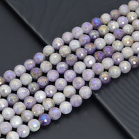 Mystic Lavender Jade Round Faceted Beads, Sku#U2215