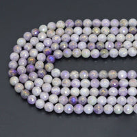 Mystic Lavender Jade Round Faceted Beads, Sku#U2215