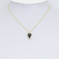 Clear Black Crystal Heart Charm Pendant,Sku#Y1047