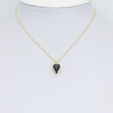 Clear Black Crystal Heart Charm Pendant,Sku#Y1047