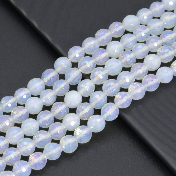 Mystic Opalite Round Faceted Beads, Sku#U2216