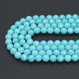 Mystic Amazonite Jade Round Faceted Beads, Sku#U2217