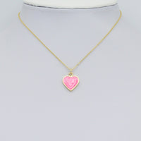 Colorful Enamel Heart Charm Pendant,Sku#Y1048