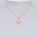 Colorful Enamel Heart Charm Pendant,Sku#Y1048