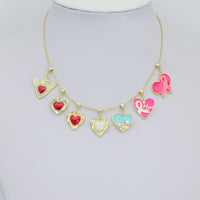 Wing Red Heart, Blue pearl heart, Pink Ribbon heart charm, Sku#Y1049