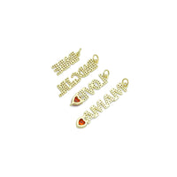 Babe, Badgirl, Love, Mama Heart Charm, Sku#Y1050