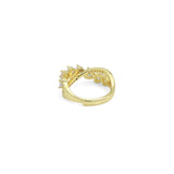 Gold Silver String Hearts Criss Cross Adjustable Ring, Sku#A174