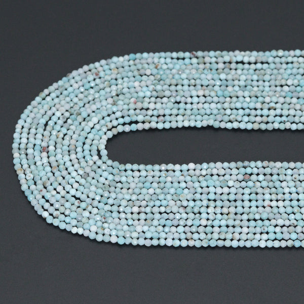 2mm Genuine Larimar Round Facted Beads, Sku#U2197