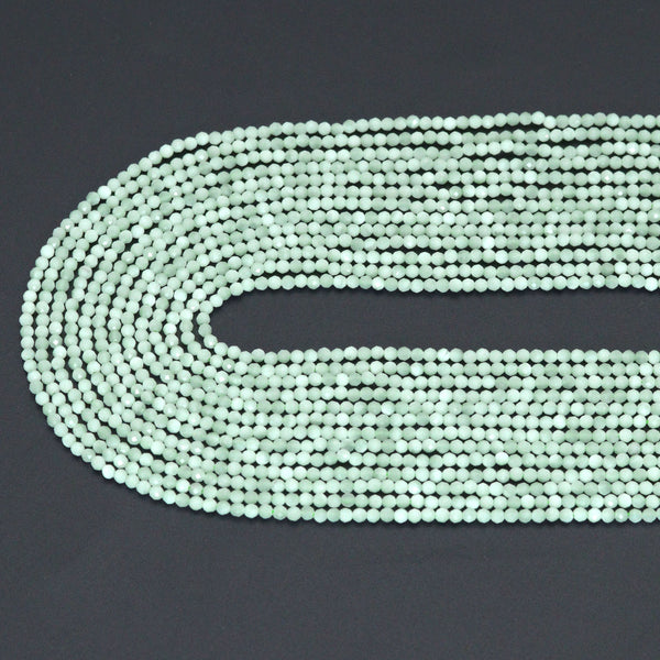 2mm Genuine Green Angelite Round Faceted Beads, Sku#U2203