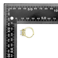 Gold Silver Big Round Diamond Statement Adjustable Ring, Sku#A277