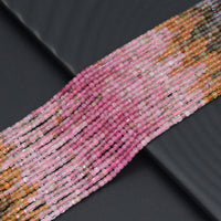 2x2mm Genuine Tourmaline Cube Faceted Beads, Sku#U2188